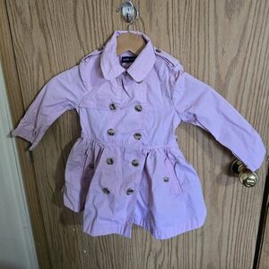 Ralph Lauren Kids Light Pink Double-Breasted Raincoat